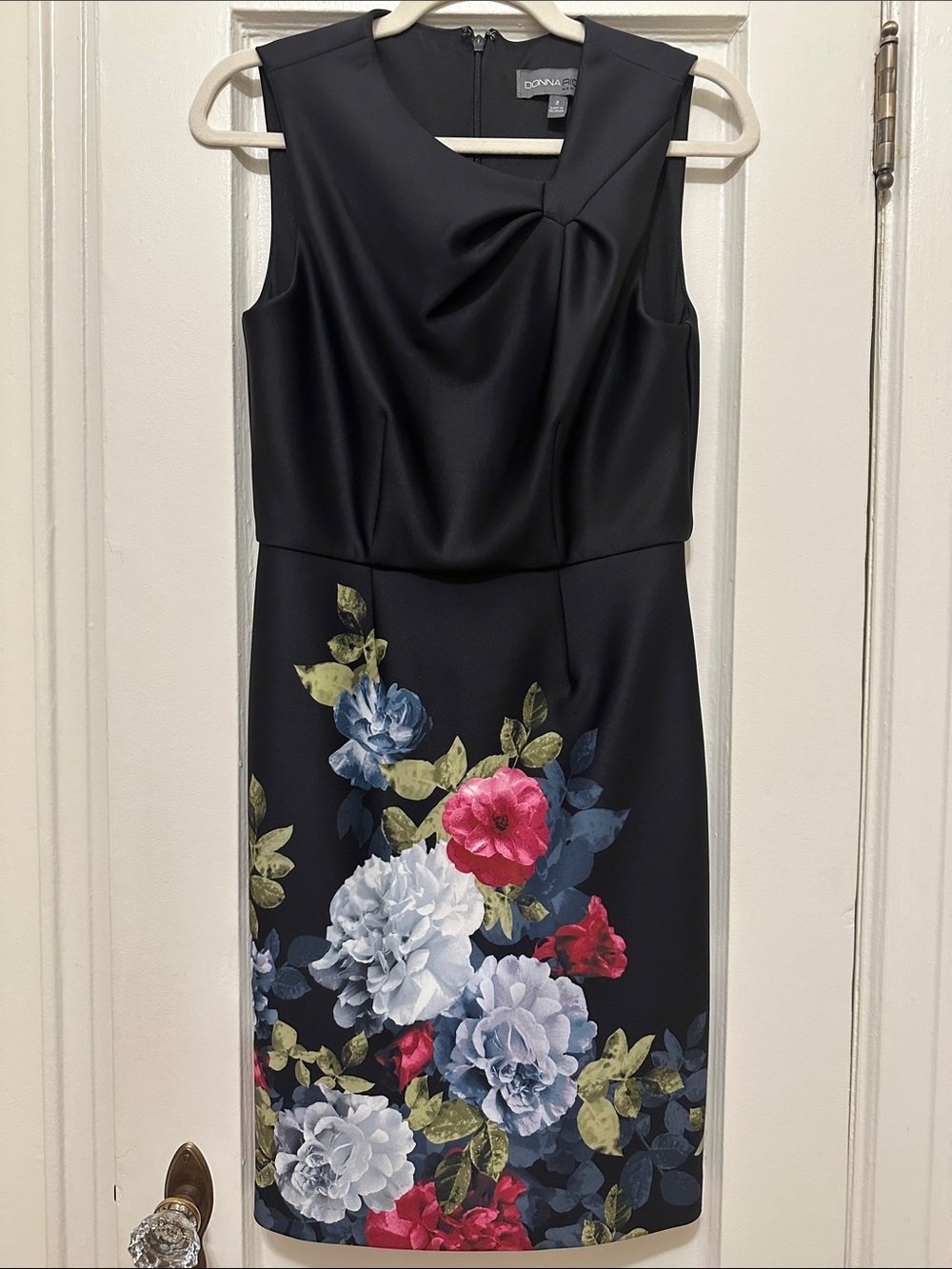 NWOT Donna Ricco Navy Floral Midi Dress